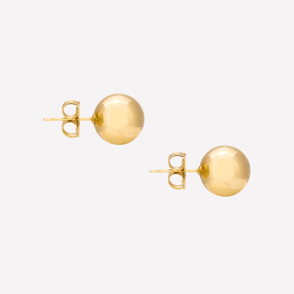 14K Yellow Gold Brigitte 12mm Ball Stud Earrings
